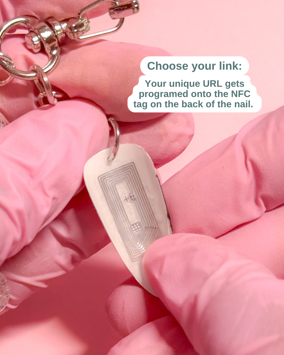 Customizable NFC Nail Keychain